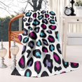 thumbnail image 4 of White and Colorful Of Leopard Print Blanket,Comfortable Soft Lamb Wool Throw Blanket,All Season,Warm Lightweight Blankets for Sofa Bed Couch Living Room Chair,50"x60", 4 of 4