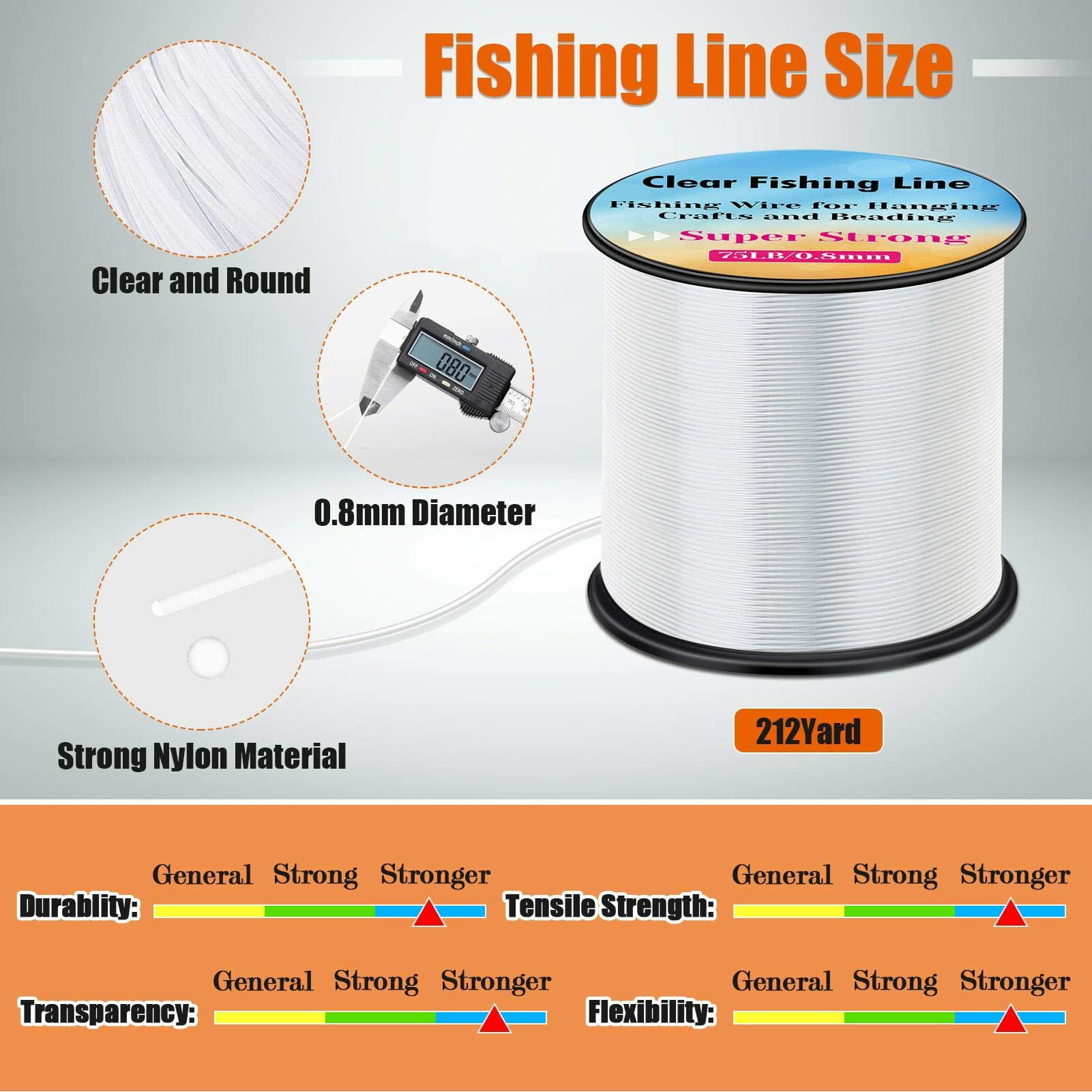 Strong Fishing Line Monofilament, Thick Fishing Wire Invisible
