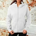 thumbnail image 2 of Ediodpoh Women's Hoodies Fashion Zipper Jacket Sweatshirt with Pocket for Autumn Winter Warm and Comfortable Outerwear White XXL, 2 of 5