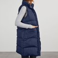 thumbnail image 5 of Baqcunre Women's Clothing, Women's Long Puffer Vest Winter Quilted Hooded Sleeveless Zip Up Long Jacket Vest Gilet Valentines Day Gifts, 1Pc Jacket Navy S, 5 of 8