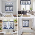 thumbnail image 6 of Nautical Sailboat Kitchen Curtains Sets for Windows 24 Inch Length, Navy Blue Ocean Seagull Waves Ship Rod Pocket Window Treatments Tier Curtains and Valances Set for Bedroom/Bathroom, 6 of 8