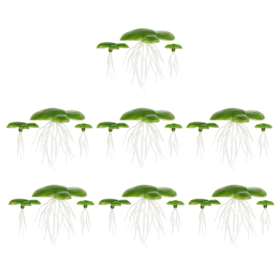 UPOUART 7Pack Plastic Artificial Floating Duckweed Plant Aquarium Decoration Green