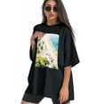 thumbnail image 3 of Plus Size Shirt for Women Black Tops for Women Oversized Short Sleeves Shirt for Women T Shirt Crewneck Shirt for Women XL, 3 of 5