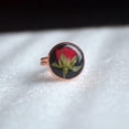 thumbnail image 4 of Cairui Design Red Rose Real Flower Resin Resizable Copper Rings Handmade for Women Party, 4 of 9