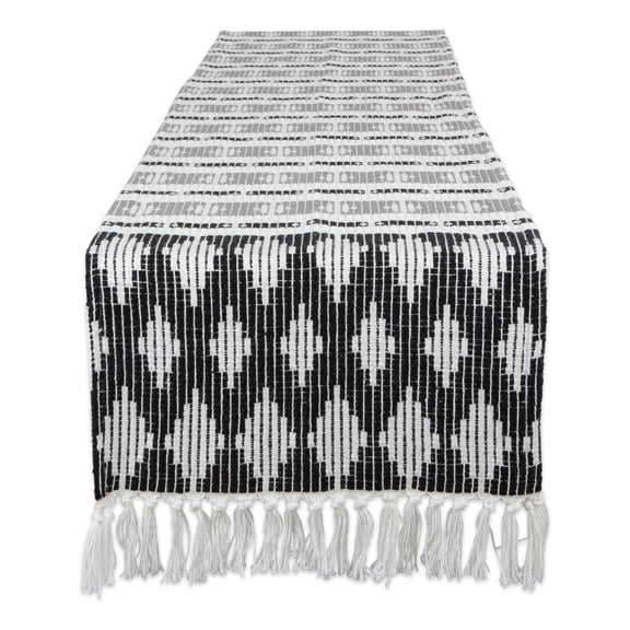DII Black and Gray Colby Southwest Table Runner 15x108
