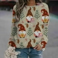 thumbnail image 2 of GHSDFBB Chandails de Noël pour Femmes Mode Loisirs Imprimé Graphique Manches Longues Hauts Mignons Chandail en Molleton Col Rond Cadeau de Noël, 2 of 5