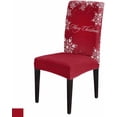 thumbnail image 6 of Chair Covers for Dining Room Set of 6,Merry Christmas White Snowflakes on Red Stretch Seat Protector Removable Washable Chairs Slipcovers for Kitchen Banquet Wedding Hotel,Xmas Celebration, 6 of 6