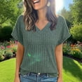 thumbnail image 3 of AELand Women Tops V Neck Short Sleeve T-Shirts 2025 Spring Fashion Dressy Casual Business Tunic Blouses,S~2XL, 3 of 7