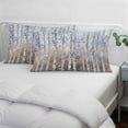 thumbnail image 4 of Blue Brown Forest Throw Pillow Cover, Pillowcase Protectors with Zipper, Breathable Decorative Lumbar Pillow Case Cover, Modern Oil Painting Art Pillow Shams for Couch Sofa 12x20Inch, 4 of 8