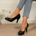 thumbnail image 3 of Mepaouo Women's Dress Shoes Low Block Heels Work Pumps Round Toe Platform Wedding Shoe(Grey,9), 3 of 9