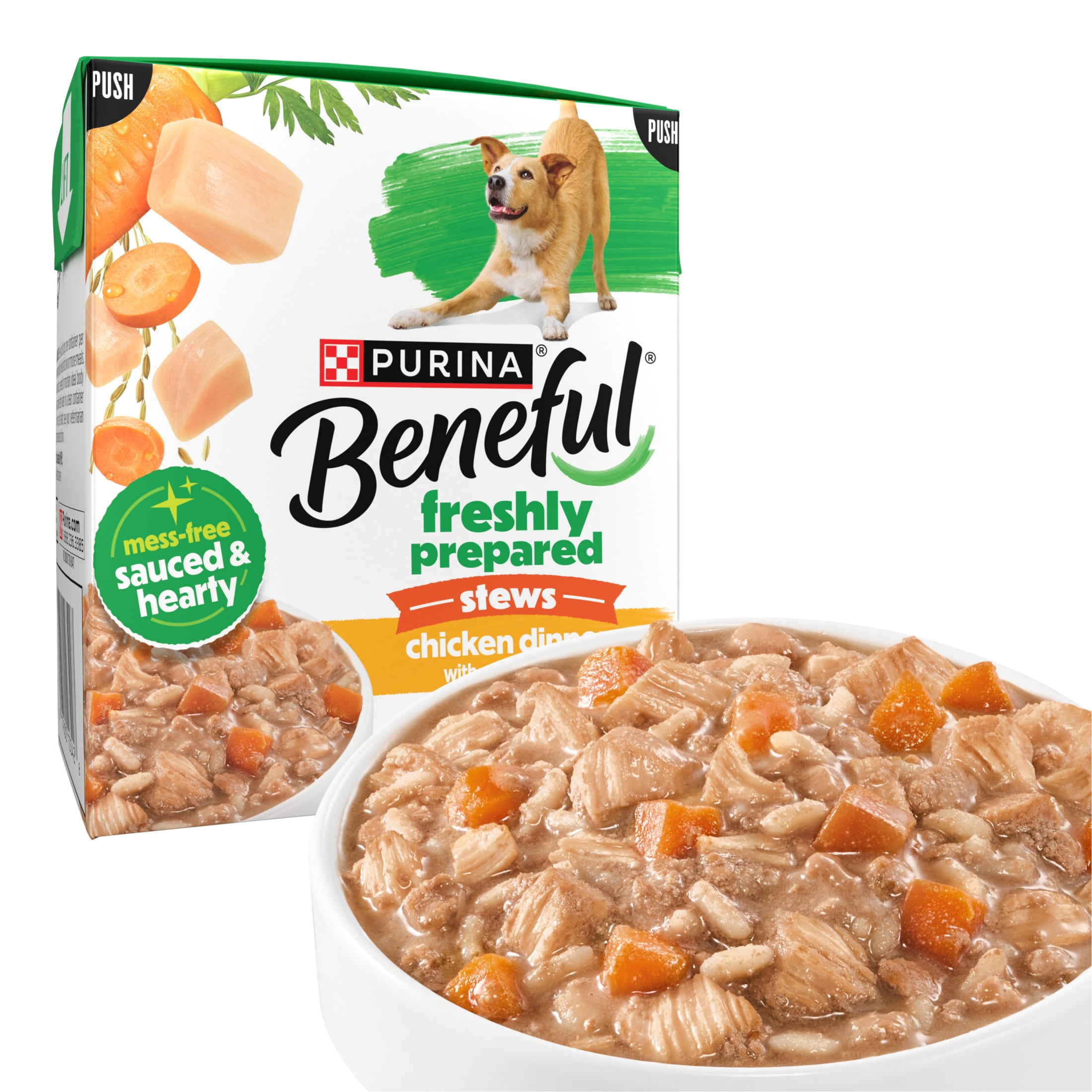 (6 pack) Purina Beneful Freshly Prepared Stews Chicken Dinner Wet Dog Food, 9.5 oz Carton