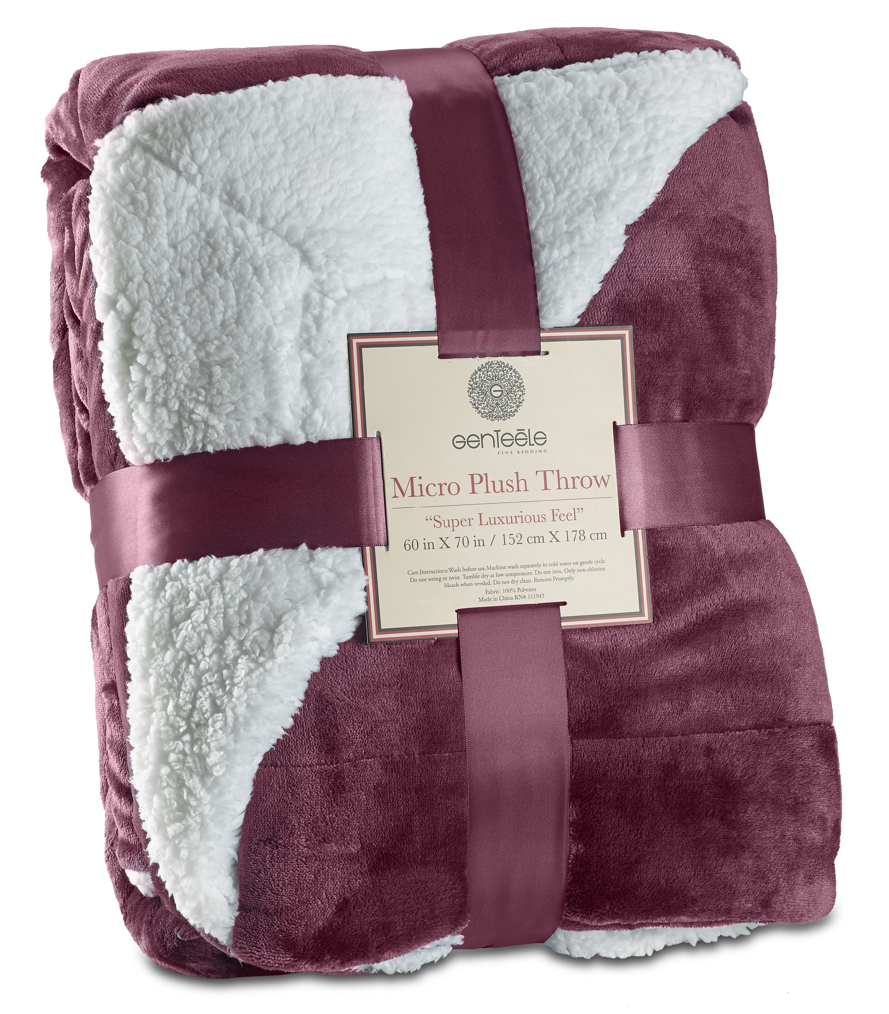 Genteele Super Soft Luxurious Sherpa Throw Blanket