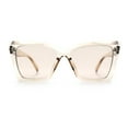thumbnail image 4 of Womens Oversized Rectangle Cat Eye Plastic Retro Mod Minimal Sunglasses All Peach, 4 of 8