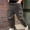thumbnail image 3 of Vedolay Casual Trousers Men's Casual Work Pants Cotton Relaxed Fit Pants with Multi Pockets,Gray L, 3 of 5