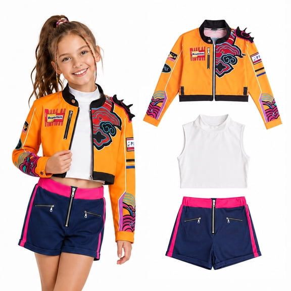 Pigmiss Girls Stage Costumes, 3-Piece Halloween Role Play Party Outfits