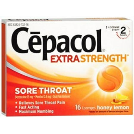 Cepacol - Sore Throat Relief - 15 mg / 2.6 mg - Strength - Lozenge - 16 per Box