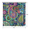 thumbnail image 5 of Classic Paisley Bohemian Curtain 72x72 Inches, Quick-Dry Polyester with Hooks, Vintage Colorful Floral Pattern for Bathroom Decor, 5 of 5