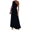thumbnail image 2 of Antinious Women Summer Solid Sleeveless Off Shoulder Elastic Waist Soft Casual Comfortable Dress, 2 of 5