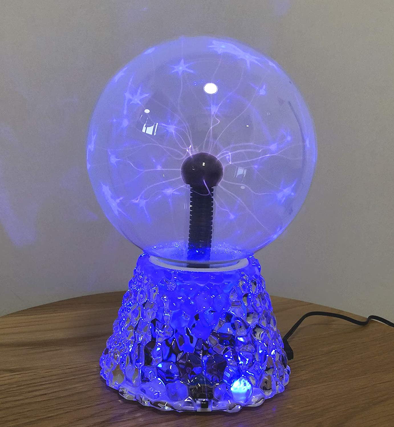Lightahead 6 Plasma Ball Lamp Crystal Blue Color Globe Design