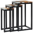 thumbnail image 2 of vidaXL Nesting Tables 3 pcs Solid Teak Wood and Polyresin, 2 of 11