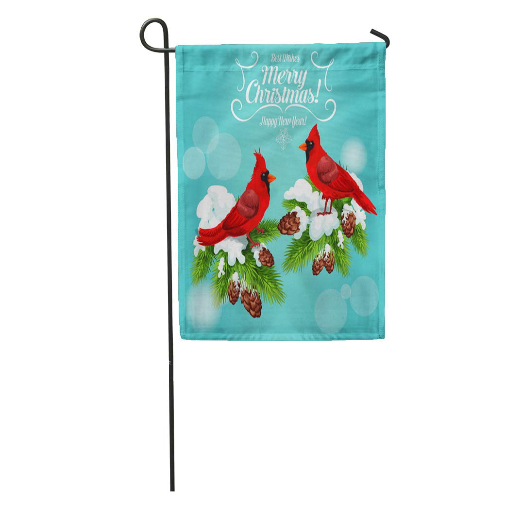 NEW Winter Red Cardinal Flag 12"X18" Winter and Christmas Bird Decorative Flag 