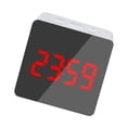 thumbnail image 2 of Reloj despertador digital LED Temperatura Escritorio Espejo de maquillaje Arte Snooze Reloj Dormitorio Decoración de oficina, Cuadrado kenally HA3237-08B, 2 of 6