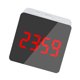 thumbnail image 2 of Reloj despertador digital LED Temperatura Escritorio Espejo de maquillaje Arte Snooze Reloj Dormitorio Decoración de oficina, Cuadrado seitruly HA3237-08B, 2 of 6