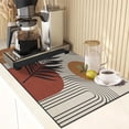 thumbnail image 2 of Coffee Mat for Countertops, Boho Minimalist Modern Vintage Dish Drying Mat 2 Pcs for Kitchen Coffee Bar Accessories, Coffee Maker Espresso Machine Dish Rack Hide Stain Rubber Backed 12x19In, 2 of 6