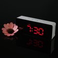 thumbnail image 4 of Mistaha Horloge Miroir Numérique LED USB & Pile 12H/24H Affichage Réveil avec Fonction Snooze Luminance LED Réglable--Rouge, 4 of 8