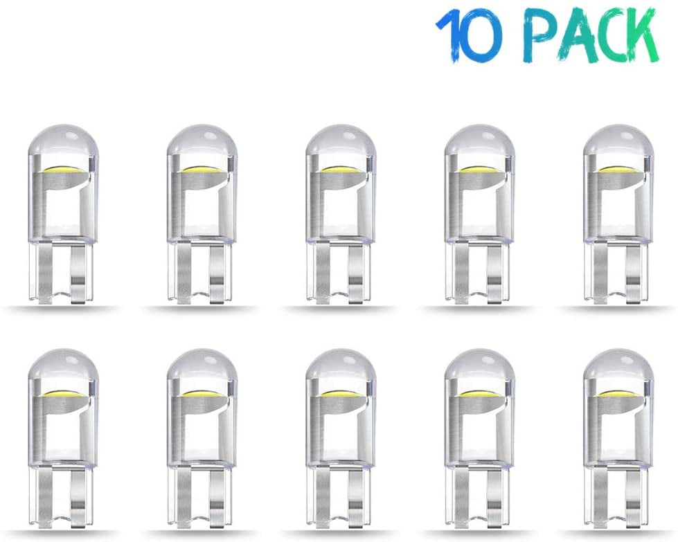 10PCS White Replacement Socket 194 T10 168 2825 W5W 175 158 Bulb 5050 5SMD LED Light Car Interior LED Light Bulbs For Map Dome Lamp Courtesy Trunk License Plate Dashboard Parking Lights DC 12V 