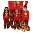 thumbnail image 1 of Nuevo conjunto de pijamas para el hogar de otoño e invierno europeo y americano, estampado de monstruo navideño, decoración para padres e hijos, decoración del hogar, 1 of 5