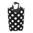 thumbnail image 2 of Kll Black And White Polka Dot Laundry Hamper,Large Canvas Fabric Lightweight Storage Basket Toy Organizer Dirty Clothes Collapsible Waterproof For College Dorms,Children Bedroom,Bathroom, 2 of 6