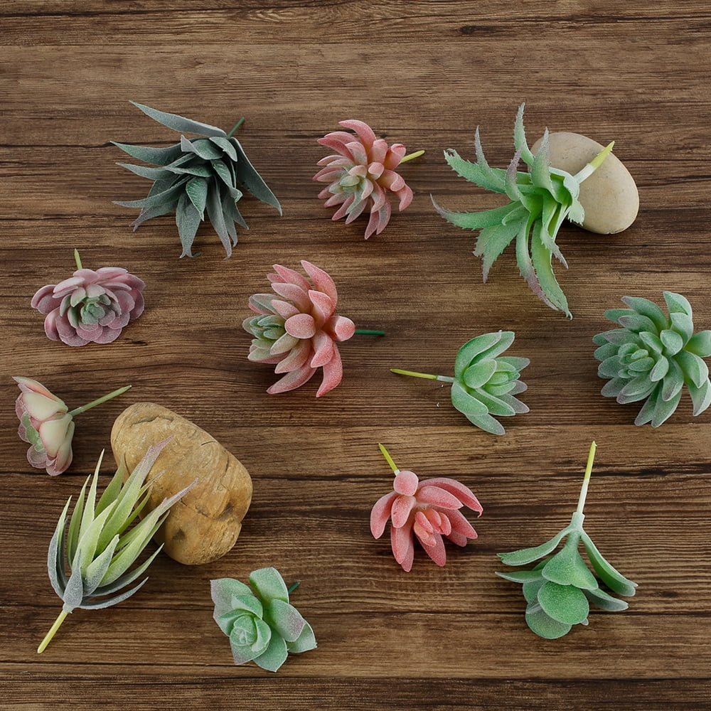 MTFun Artificial Succulent Plants 12 Pack Assorted Faux Succulent