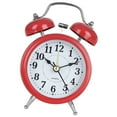 thumbnail image 2 of Reloj despertador Retro Twin Bell Mesa de escritorio de metal Reloj analógico Silencioso con luz nocturna para oficina en casa, Rojo Inevent EL000911-04B, 2 of 7