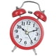 thumbnail image 2 of Reloj despertador Retro Twin Bell Mesa de escritorio de metal Reloj analógico Silencioso con luz nocturna para oficina en casa, Rojo Sweethay EL000911-04B, 2 of 2