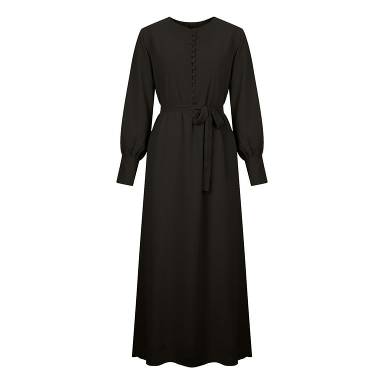 Womens Long Sleeve Chiffon Dress Crewneck Solid Color Casual Loose Robe Fashion Flowy Fall Long Maxi Dress for Women - Walmart.com Womens Long Sleeve Chiffon Dress Crewneck Solid Color Casual Loose Robe Fashion Flowy Fall Long Maxi Dress for Women - Walmart.com