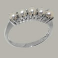thumbnail image 2 of LBG British Made 9k White Gold Cultured Pearl Womens Eternity Ring - 33 size options - Size 9, 2 of 7