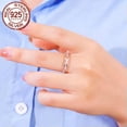 thumbnail image 4 of S925 Sterling Silver 925 CZ Women Cuban Link Tennis Wedding Engagement Ring, 4 of 9