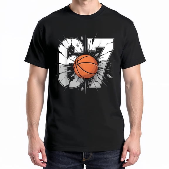 67 Basketball Six Seven 6 7 Meme T-Shirt – Sports Humor – Casual Wear for Fans