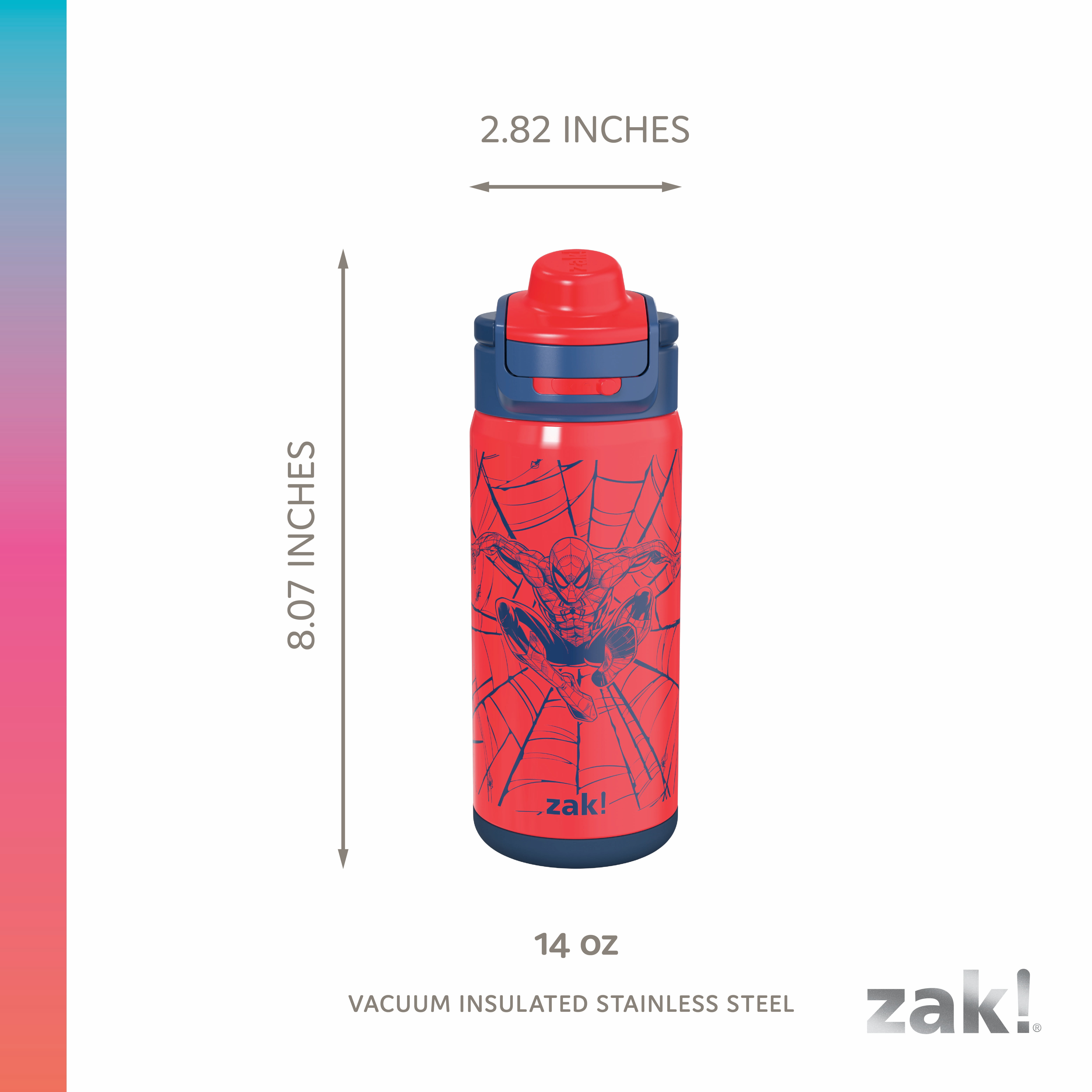 Zak Designs 14oz Spiderman Lincoln Water Bottle - Red