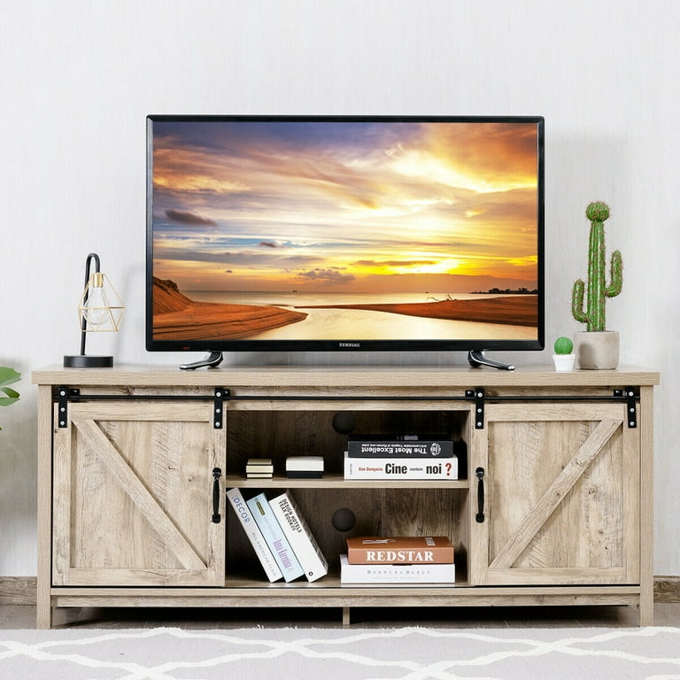 Walmart sliding barn door tv stand sales