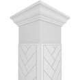 thumbnail image 4 of Ekena Millwork 12"W x 8'H Craftsman Classic Square Non-Tapered Herringbone Modern Fretwork Column w/ Crown Capital & Crown Base, 4 of 8