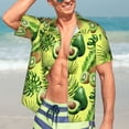 thumbnail image 7 of Susaid Kiwi and Avocado Print Hawaiian Shirts for Men Women,Hawaiian Summer Short-Sleeve Casual Relaxed-Fit Button-Down,X-Large, 7 of 7