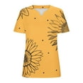 thumbnail image 4 of Women's Plus Size Tops Trendy Summer Outfits Floral Printed Graphic Tee Shirts V Neck Short Sleeve Tunic Blouse (5XL, Yellow), 4 of 5