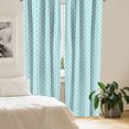 thumbnail image 2 of Ambesonne Contemporary Curtains, Waves and Flowers, Pair of 28"x84", Turquoise and White, 2 of 5