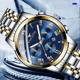 thumbnail image 3 of Reloj Hombre Analógo Con Fechador Acero Cuarzo Casual Color De La Correa Plata Y Oro, 3 of 8