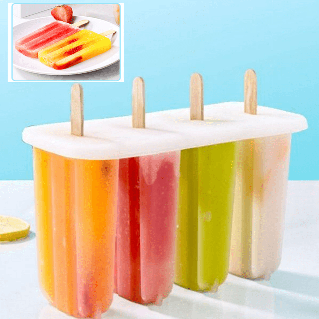 Djiypn Reusable Hollow Popsicle Ice Cream Maker with Lid - Multifunctional 8-in-1 Design for Varied Flavors, Perfect for Summer Parties and Family Gatherings - Ideal for Ice Cream Lovers