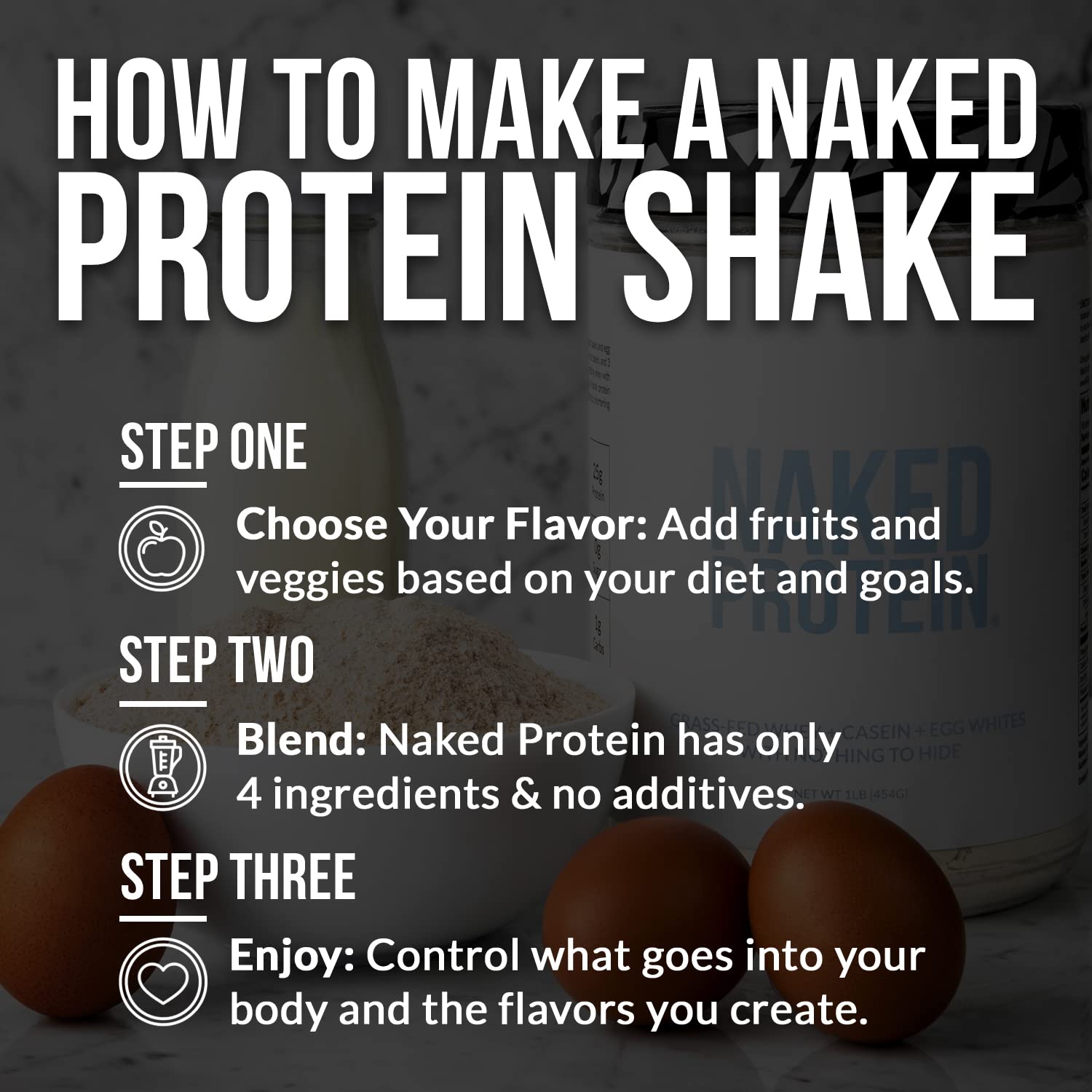 Naked Protein Powder Blend - Egg, Whey and Casein Protein Blend - image 7 of 7