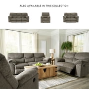 Signature Design by Ashley Alphons Fabric & Wood Reclining Loveseat in Gray