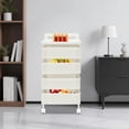 thumbnail image 4 of 4-Tier Rotating Kitchen Storage Rack 6.61 LBS Utility Cart No Assembly Kitchen Organizer on Rolling Wheels for Bedroom, Laundry Room, Office, 4 of 7